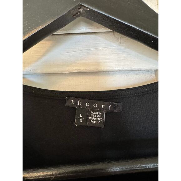 Theory Black Crop Tank Shirt, size L - Picture 3 of 7